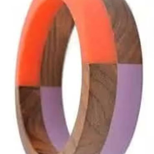 Most Stylish Wooden Resin <b>Bangle</b> <b>Set</b> Heart Cut Trendy Women's Bracelet <b>Bangles</b> Round Handmade Fashion Trending Jewellery - Product Image 1