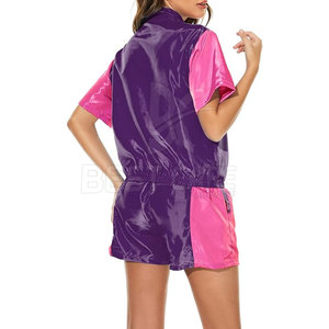 Conjunto corto cortavientos para mujer con pantalones cortos con cordón y chaqueta con cremallera para venta en línea - Product Image 3