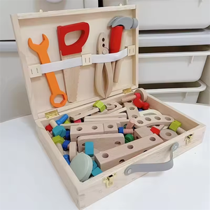 Boîte à <span class=keywords><strong>outils</strong></span> en <span class=keywords><strong>bois</strong></span> pour enfants, jouets Montessori amusants, boîte à <span class=keywords><strong>outils</strong></span> éducative certifiée CPC - Product Image 5