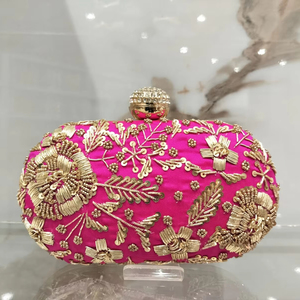 Sac à main perlé de luxe avec broderie perle décoration pochette élégante pour les mariages grands événements fêtes fermeture à bouton durable - Product Image 1