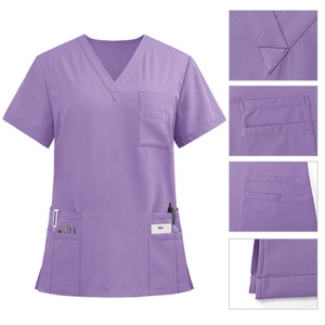 Vente en gros Logo personnalisé Ensembles de gommage Stretch Infirmière Hôpital Scrubs Costume Tops Ensembles de soins infirmiers Uniformes hospitaliers médicaux pour femmes - Product Image 6