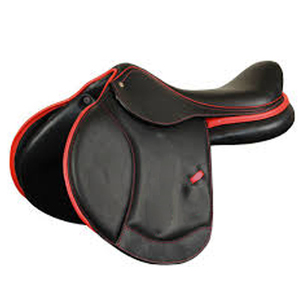 Selle de saut de cheval en cuir véritable double rabat couture fine produit équestre de qualité pour les cavaliers - Product Image 3
