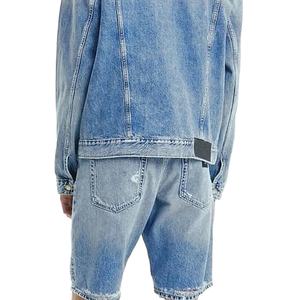 Conjunto de Dos Piezas de Jeans para Hombre, Personalizado, de Alta Calidad, Camiseta de Manga Corta y Pantalones Cortos de Mezclilla, Estilo Urbano, Desgastado - Product Image 3