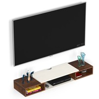BLUEWUD Toska Unité TV murale en bois avec étagères pour livres et décoration Unité d'affichage Standard jusqu'à 42 pouces