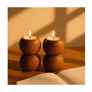 Portavelas de Madera para Velas de Té |   Portavelas, Faroles y Frascos para Velas Hechos a Mano para Decoración del Hogar, Sala de Estar, Dormitorio y Mesa - Product Image 2