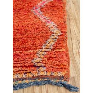 Tapis en laine noués à la main Nuray, motif géométrique rouge et orange, pour salon, couloir, 9x12 rectangulaire, tapis Jaipur US-Pae-4562 - Product Image 4