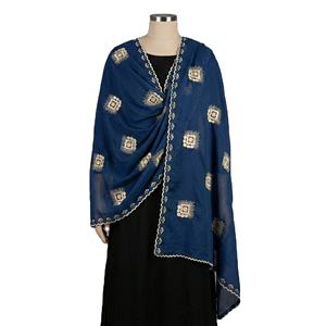 Hijab en Chiffon Brodé avec Strass – Châle Floral pour Femmes Musulmanes en Gros - Product Image 1