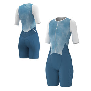 Traje de Triatlón Aerodinámico para Mujer en Azul Persa, Cintura Alta, Diseño Deportivo Moderno, Secado Rápido, Alta Elasticidad, Primavera/Verano - Product Image 5
