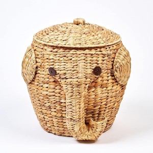 Panier de rangement en forme de cochon en jacinthe d'eau, accessoire de décoration pour chambre d'enfant - Product Image 2