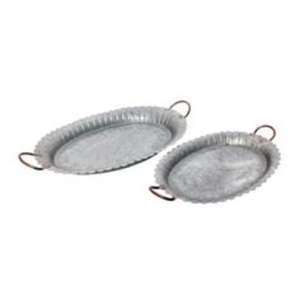 Plateau de service en métal galvanisé de qualité supérieure avec fini antique parfait pour les cuisines de ferme ou les événements extérieurs rustiques - Product Image 3