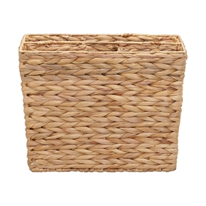 Household Essentials Side by Side Water Hyacinth Magazine Holder, Office <b>Organizer</b> Accessories Paper <b>Files</b> Holder Basket OEM ODM - Product Image 2