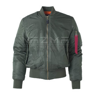 Blouson aviateur grande taille pour hommes fabriqué en usine pour adultes vêtements d'hiver avec col montant et logo avant vêtements en toile chauds - Product Image 1