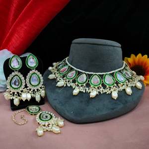 ชุดเครื่องประดับสร้อยคอ ต่างหู มงกุฎศีรษะ (มังติกก้า) ประดับมุกเทียมคุณภาพดีเยี่ยม สไตล์ชาติพันธุ์ หรูหราสง่างาม เหมาะสำหรับงานแต่งงาน - Product Image 4