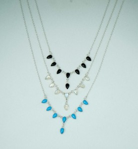 Collar de Plata de Ley 925 para Mujer, Uso Diario, Cadena de Eslabones con Engaste de Bisel en Forma de Pera, 7 Gm, Religioso - Product Image 2