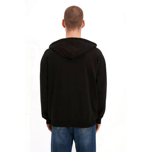 Sudaderas con capucha con cremallera de gran tamaño para hombre de lana gruesa con dobladillos elásticos y diseño de cuello alto Sudadera con capucha con cremallera de gran tamaño para hombre - Product Image 4