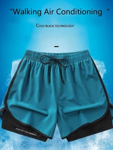 Shorts de sport d'été pour hommes grandes tailles en molleton doux imprimé en coton – Vente en gros - Product Image 4