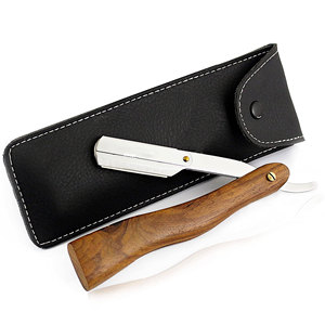 Maquinilla de afeitar recta para hombre más vendida, hoja única de alta calidad, acero inoxidable, función de seguridad reutilizable, salones de corte de barba - Product Image 1