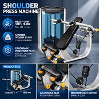 Équipement Commercial BN pour Presse à Épaules Assise, Appareil Ergonomique de Renforcement des Épaules avec Dossier, Matériel d'Entraînement des Épaules Multi-Scénarios pour Salle de Sport