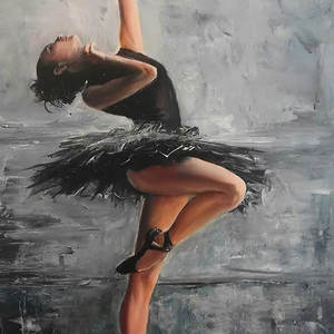 Peinture sur toile de danseuse de ballet, design élégant de nature morte - Product Image 1