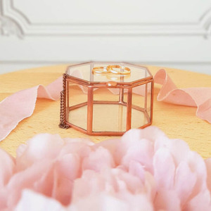 New Arrival Factory Price Hot Sale Wedding <b>Glass</b> Ring Box Custom Clear <b>Glass</b> Jewelry Holder Hexagon Geometric Gift Holder <b>Boxes</b> - Product Image 1