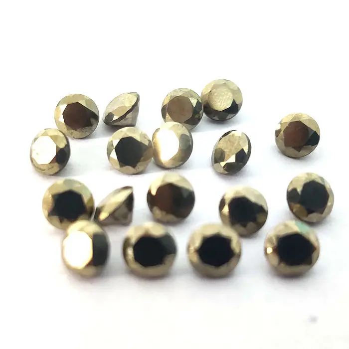 Natural Pyrite 5mm round facet cut and polished genuine golden shiny pyrite circle cut loose gemstone supply for jewelry making