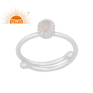 Último diseño de plata de ley fina, piedra lunar blanca Natural, piedra preciosa, anillo apilable, fabricante de joyería personalizada - Product Image 1