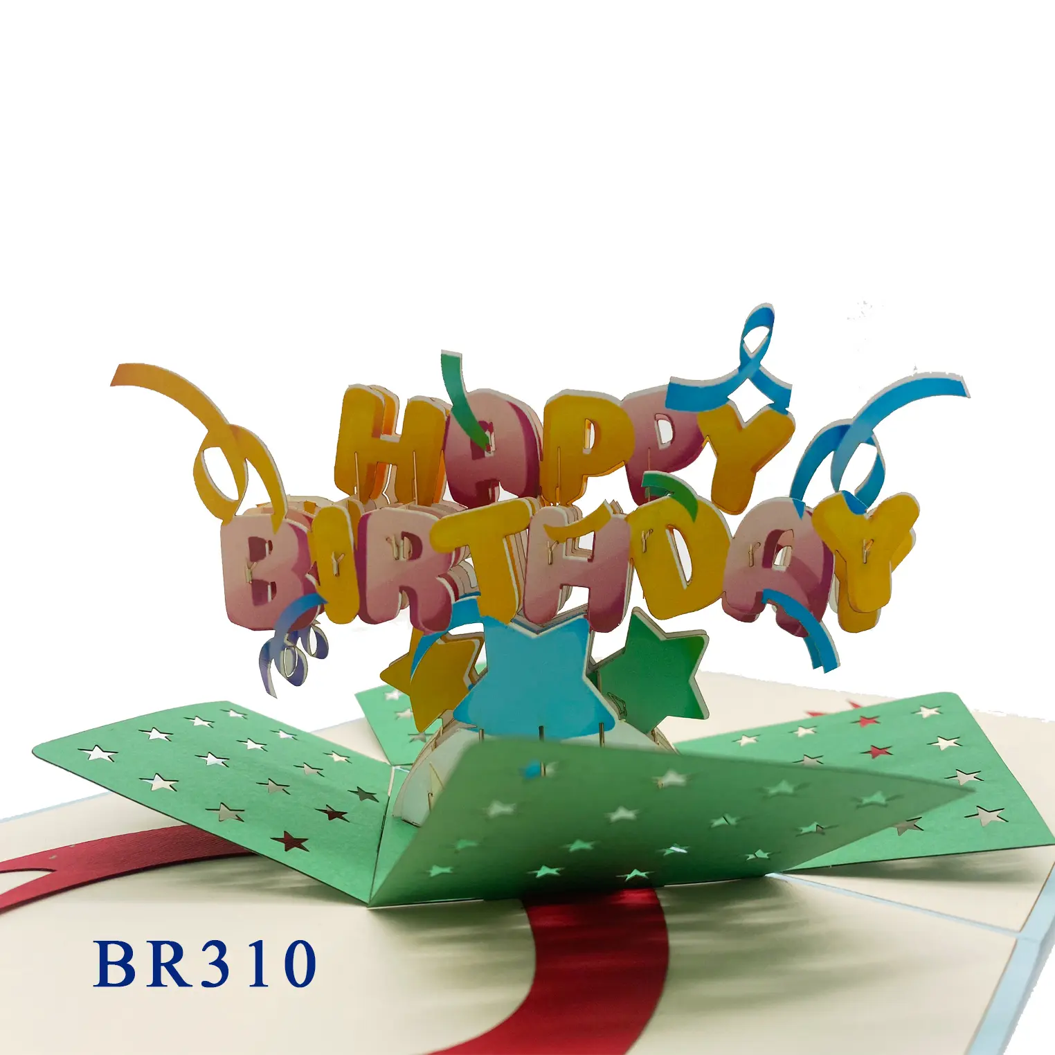 Alles Gute zum Geburtstag Pop-up-Karte Kirigami Großhandel Vietnam Bestseller Handwerk Papier Geburtstag Grußkarten 3D Laser Cut