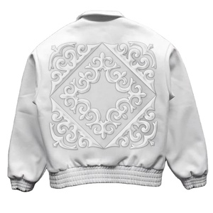Veste d'hiver à capuche en cuir blanc pour homme, personnalisable avec logo, style urbain, col montant, respirante, avec lettrage – Vente en gros OEM de haute qualité - Product Image 2