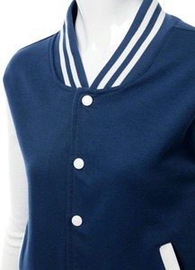OEM Streetwear parches en blanco bordado personalizado Varsity chaqueta mujer chaqueta de béisbol corto polar otoño abrigo - Product Image 3
