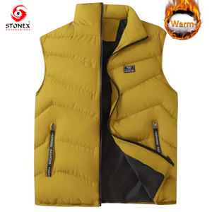 Gilet matelassé léger et élégant pour homme, coupe ajustée, décontracté, pour l'hiver, avec fermeture éclair, vêtement d'extérieur durable en 100% polyester - Product Image 1