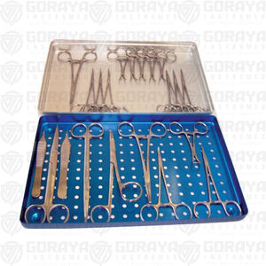 ขายร้อน GORAYA เยอรมันชุดผ่าตัดทั่วไปกล่องนึ่งสีฟ้าในสแตนเลส CE ISO ได้รับการอนุมัติ - Product Image 1