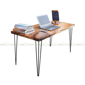Handmade Solid Wood Mexican Western Style 70x140cm <b>Dining</b> <b>Table</b> with 5cm Thickness and Hairpin Legs - Product Image 4