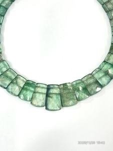 Collier ras de cou en quartz bleu aqua naturel de qualité AAA, luxe, facetté, 18 pouces - Product Image 3