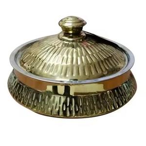 Cazuela redonda cálida de Metal de Color plateado de tendencia, plato de latón para servir comida, olla caliente, estuche caliente - Product Image 6