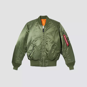 แจ็กเก็ตบอมเบอร์ผ้าใบสำหรับผู้ชายแบบเปิดทิ้งได้โลโก้ออกแบบได้ตามต้องการสำหรับฤดูหนาวถนนสูงสีเขียวมะกอก - Product Image 3