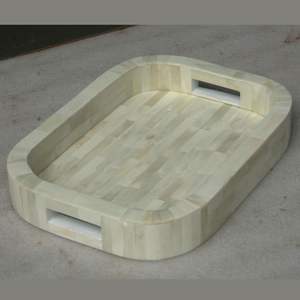 Plateau en incrustation d'os personnalisé avec motif floral, fait à la main et durable, prix de gros, fabriqué en Inde - Product Image 1