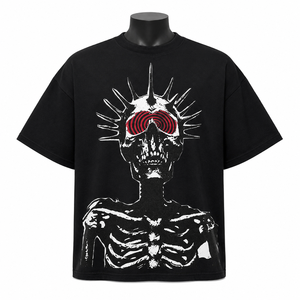 Camiseta Gráfica Extra Grande Premium, Camiseta de Algodón Personalizada de Estilo Gótico Urbano, Proveedor Mayorista - Product Image 1