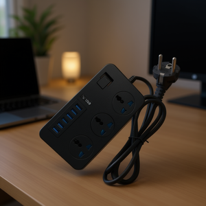 T09 3000W Smart Power <b>Socket</b> Plug Multifunctional Jack <b>with</b> 3 Universal 6 <b>USB</b> EU PLUG for 3 Fori - Product Image 3