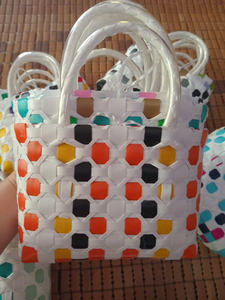 Produit chaud 2025 à la mode en plastique mode sac tissé à la main pour les femmes léger Durable parfait pour toutes les Occasions Blue Lotus Cherish - Product Image 3