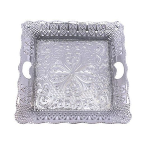 Fabulosa bandeja decorativa de mesa con diseño marroquí, estilo antiguo mogol, bandeja plateada para servir comida y aperitivos para el hogar y hoteles. - Product Image 3