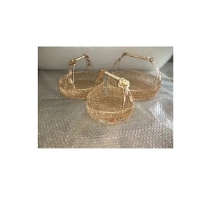 latest design metal wire basket for storage at cheap price custom size and round shape metal <b>hamper</b> basket for <b>wedding</b> <b>gift</b> - Product Image 3