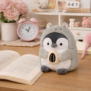 Peluche pingouin de 8 pouces avec rembourrage en coton PP super doux pour les enfants de 2 à 4 ans, cadeau d'anniversaire, emballé dans des boîtes - Product Image 1