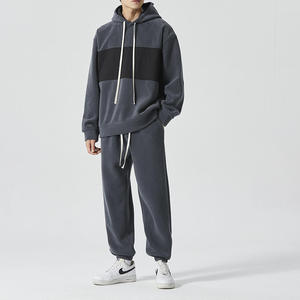 New Style Custom Winter Casual Fitness Sport Men's 100% Cotton Tracksuit <b>Hoodie</b> Set Warm Sport Sweatsuit - Product Image 6