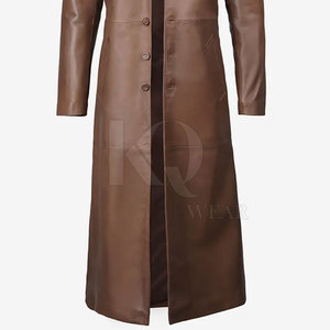 Abrigo de Cuero Moderno para Hombre, Estilo Trench, Corte Largo, Material Duradero, Ideal para la Moda de Invierno y Uso Casual - Product Image 6