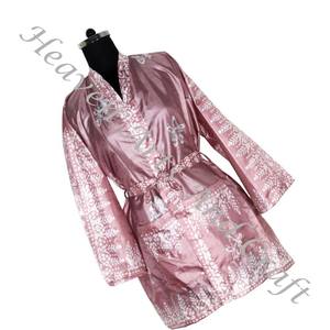 KS001 Beautiful Vintage Silk Sari Floral Jacket Bohemian Winter Short Hand Made With Belt Closer Vintage Sari Kimono Short - Product Image 2