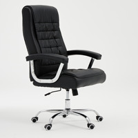 Fauteuil de bureau moderne en cuir ergonomique à dossier haut, avec support confortable et siège réglable, idéal pour le bureau à domicile et la chambre.