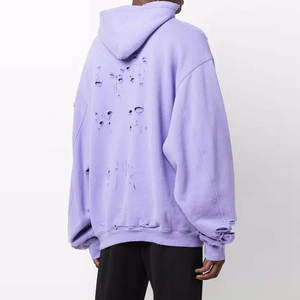 Suministro directo de fábrica Servicio OEM Hombres Sudadera con capucha desgastada Logotipo personalizado Invierno 100% Algodón Casual Estilo vintage - Product Image 4