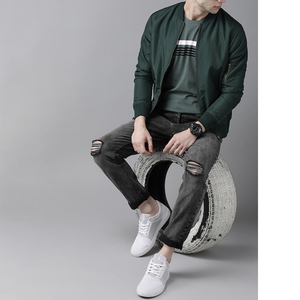 Cortavientos Espesar Flaco Abrigo Bomber Ropa de hombre Chaquetas de béisbol Fibra de poliéster Shell Regular Nueva chaqueta de bombardero de satén - Product Image 3