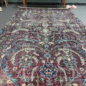 Tapis vintage, tapis turc 4,7x8 pieds, tapis en laine rouge - Product Image 2