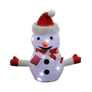 Pupazzo di neve a LED da interno pieghevole a batteria 30x28cm (GSC 204625012) - Product Image 1